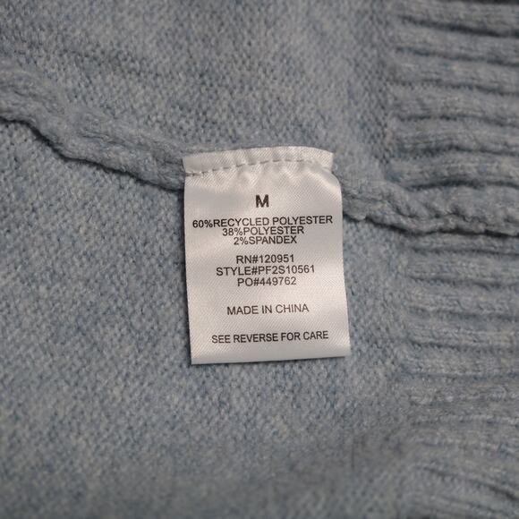 Pink Rose Light Blue Quarter Zip Sweater Vest Ribbed Collar Knit Top Size M - Picture 12 of 15